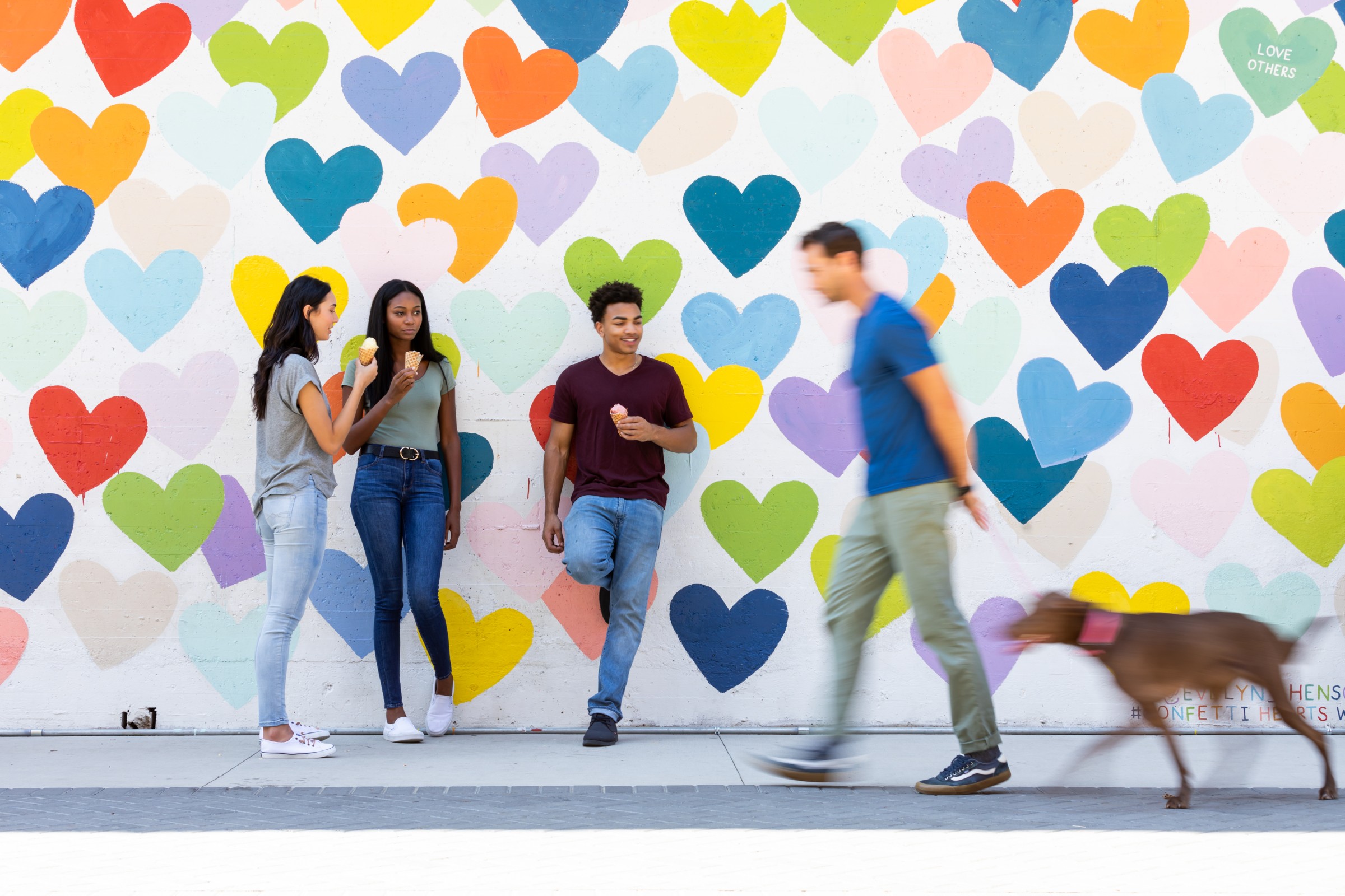 Confetti hearts wall mural